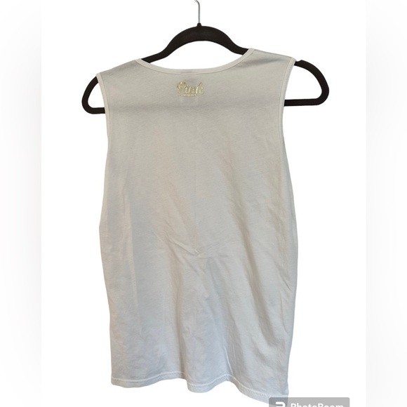 Pink Victoria secret tank top woman’s x sm  white with gold pineapple - Picture 2 of 2